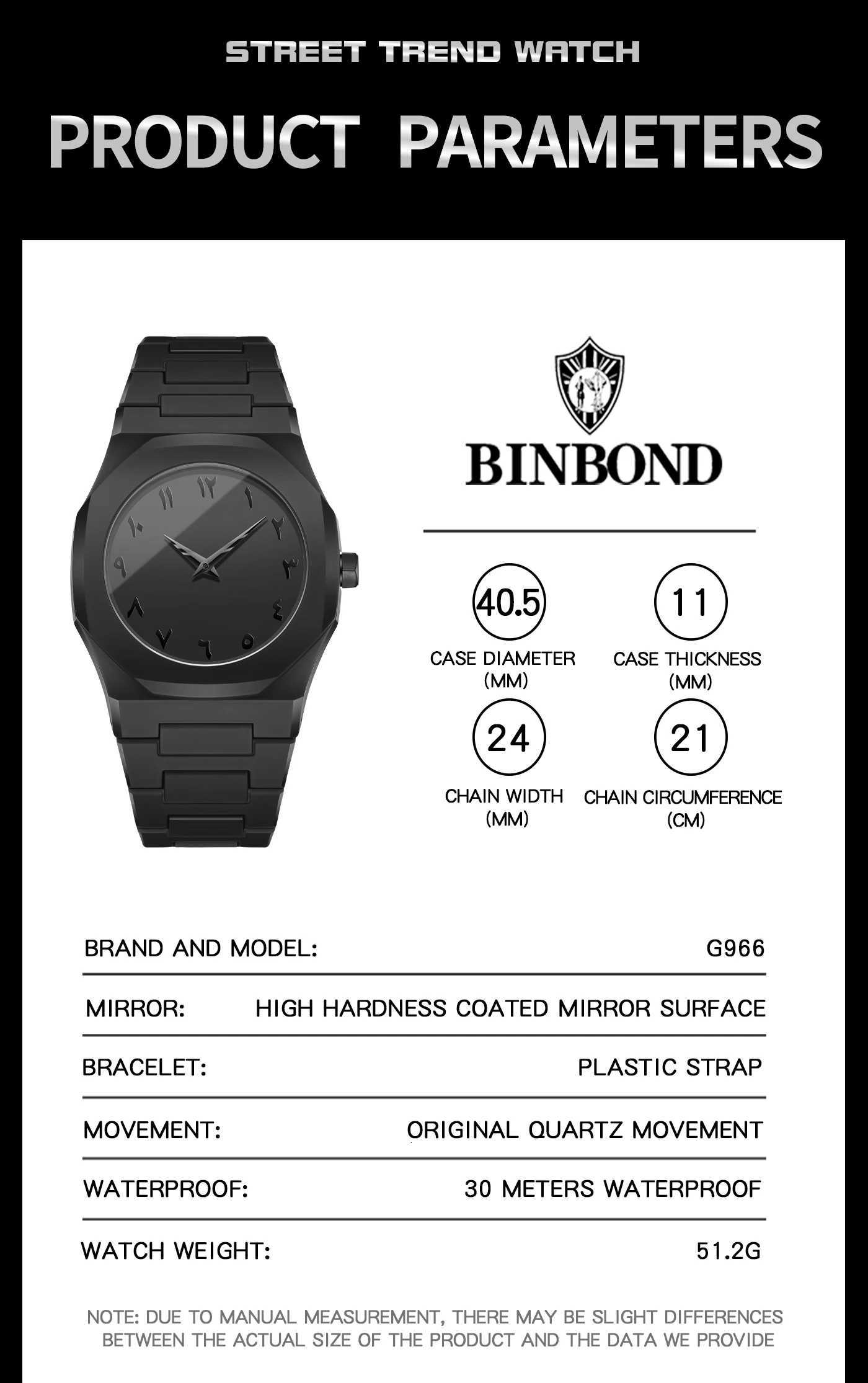 BINBOND Creative Middle East Arabic Digital Quartz Mens Watch Modern Minimalist Sketching Creative Design Waterproof Men Watch D251011