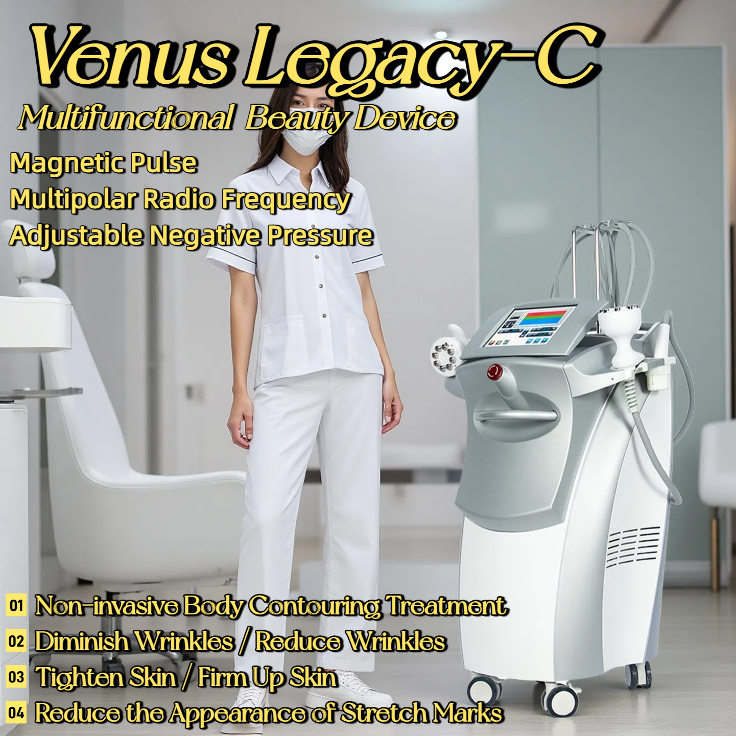 VENUS LEGA-C 4D RF Device for Anti-Aging & Cellulite Reduction with Multi-Sculpture Modes