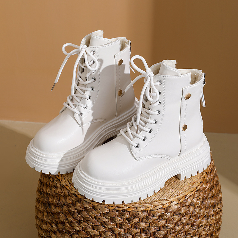 Free shipping designer Boots New Thick Bottom Martin Boots Women Winter Side Zipper Short Tube with Velvet Strap Snow Boots