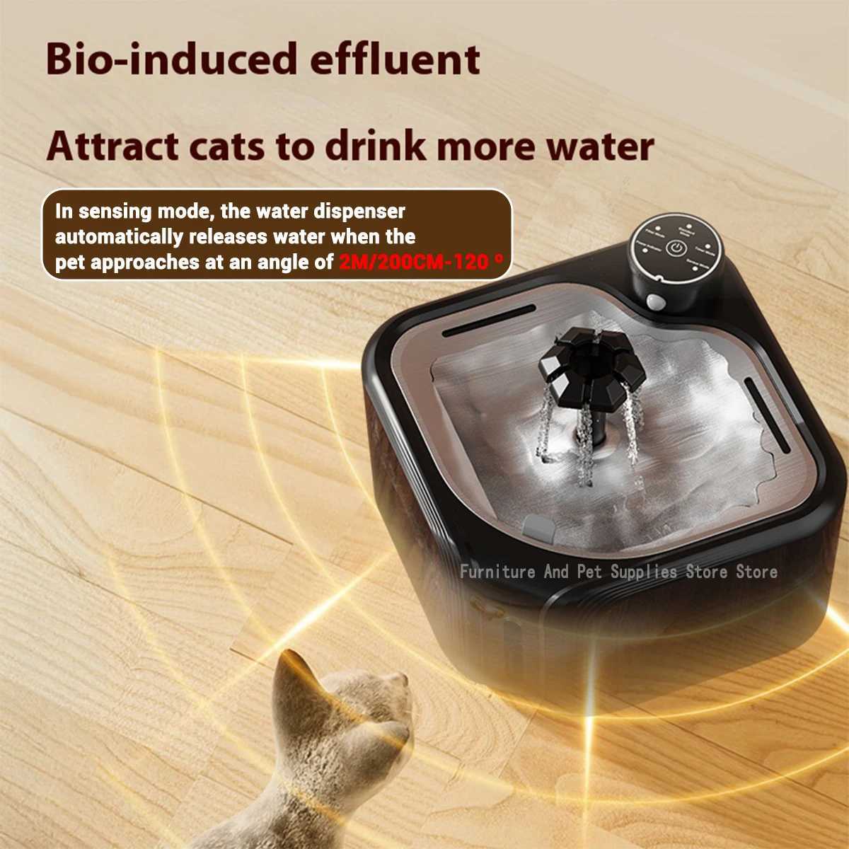 Wireless Automatic Cat Water Fountain 3600mAh 2800ML Pet Water Dispenser For Dog Cat Infrared Sensor Smart Pet Drinkier Fountain C251013