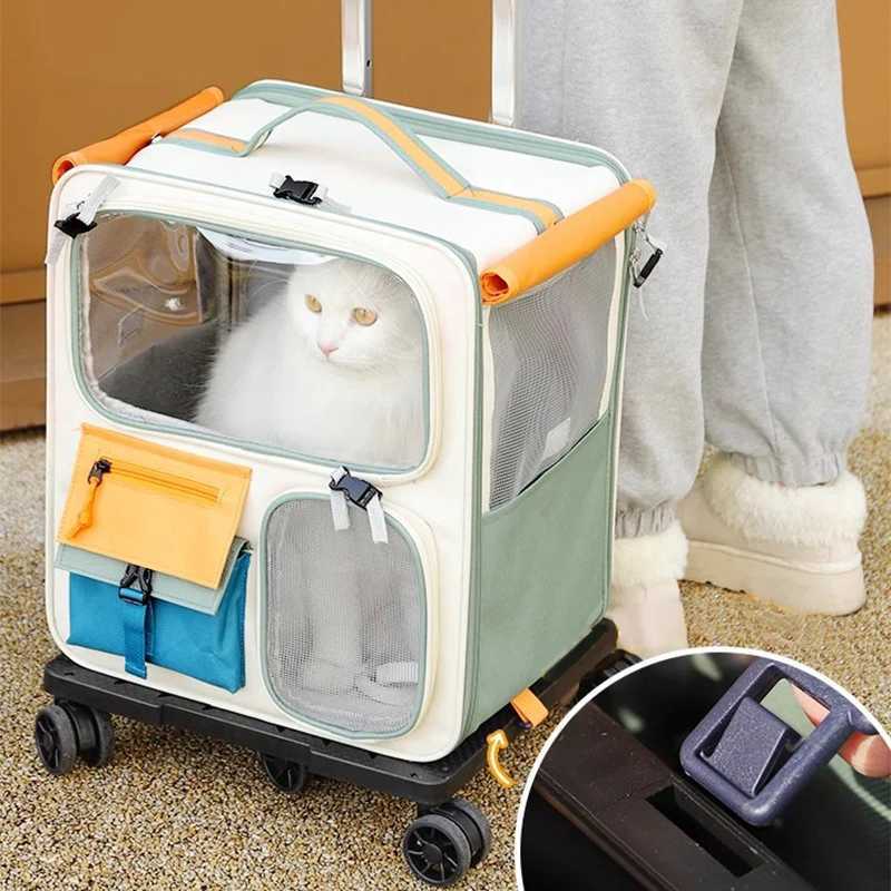HOOPET Cats Travel Bag Portable Out Pet Trolley Suitcase Universal Small Dogs Bag Cat Backpack Detachable Pet Supplies C251013