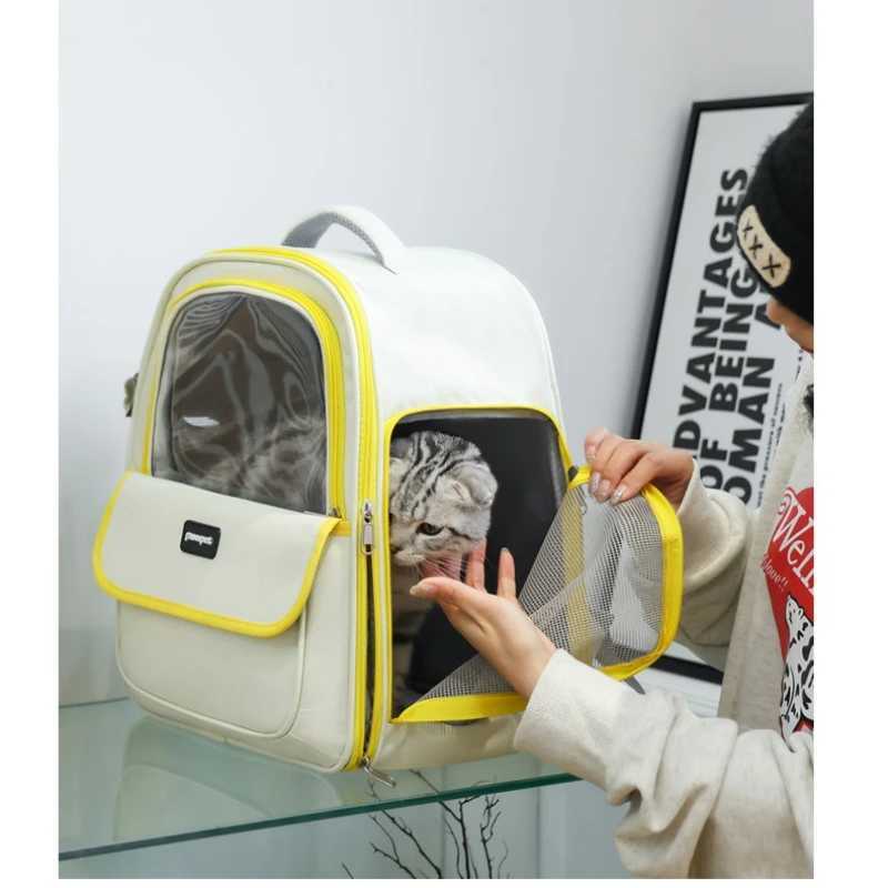 Large Capacity Breathable Mesh Portable Foldable Pet Carrier Backpack for Dog and Cat Outdoor Travel Camping Hiking Supplies C251013