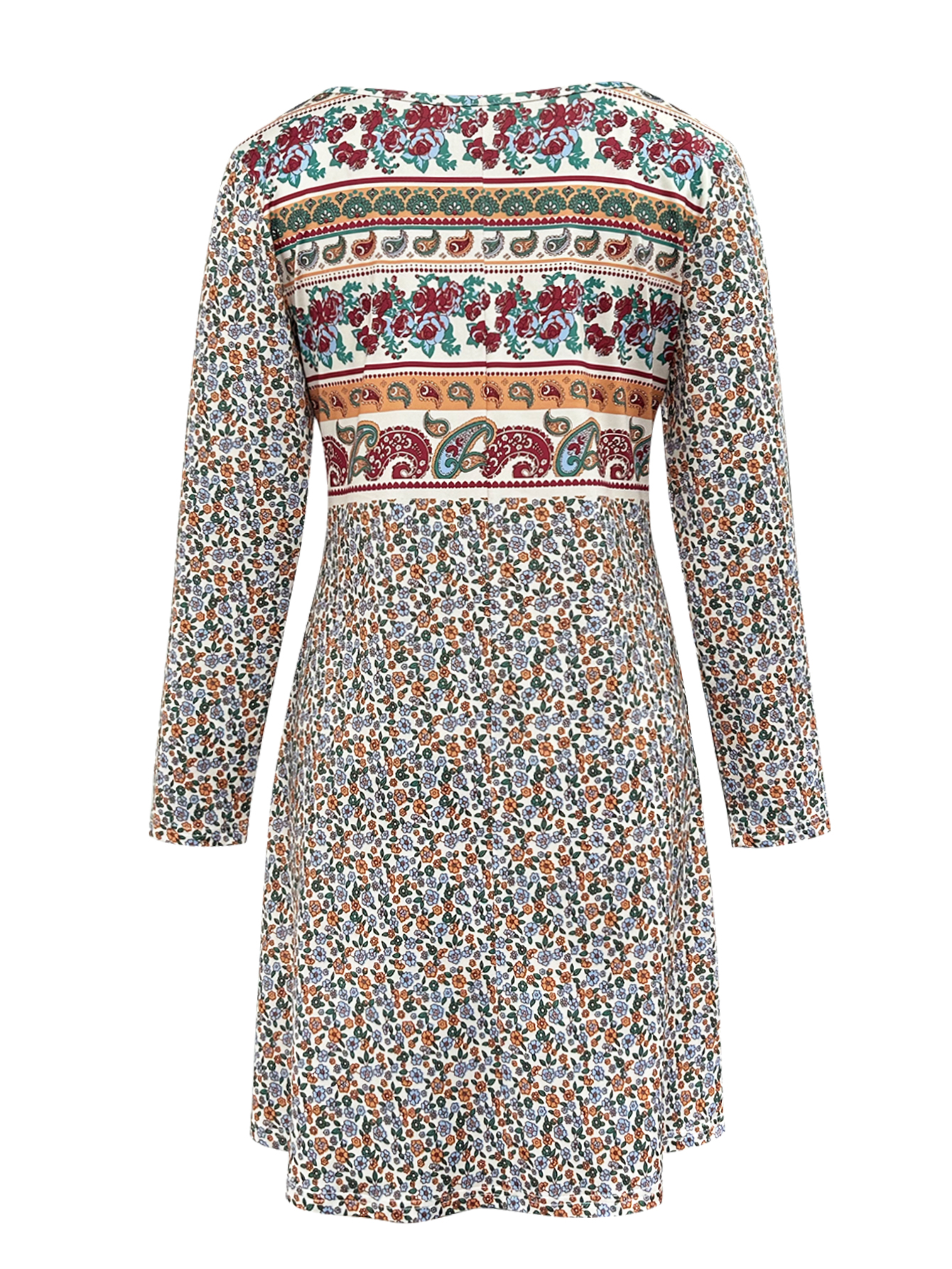 Women's Autumn New Floral Printed Casual & Versatile Plus - Size Dress-YL23450