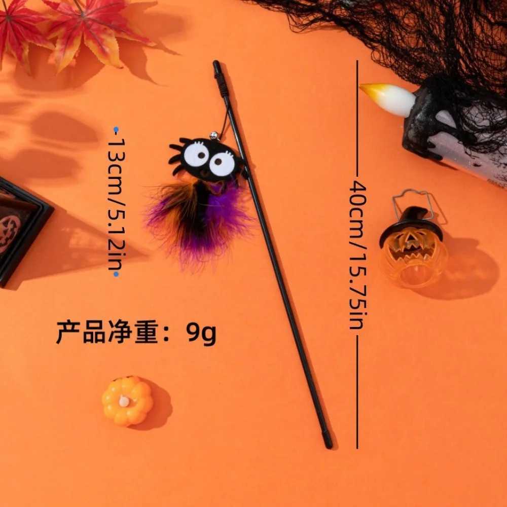Cat Toy Funny Cat Stick Halloween Pet Toy Pumpkin Ghost Spider Cat Toy Creative Interactive Indoor Toy Gift Pet holiday supplies C251013