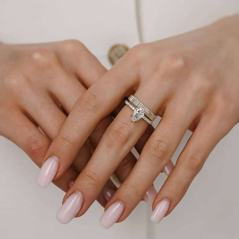 IGI Certified CVD Lab Grown 10k Pear Engagement Ring Jewelry for Women