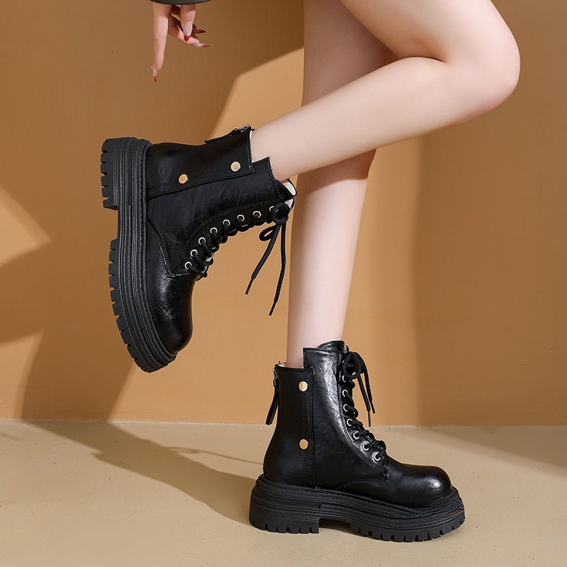 Free shipping designer Boots New Thick Bottom Martin Boots Women Winter Side Zipper Short Tube with Velvet Strap Snow Boots