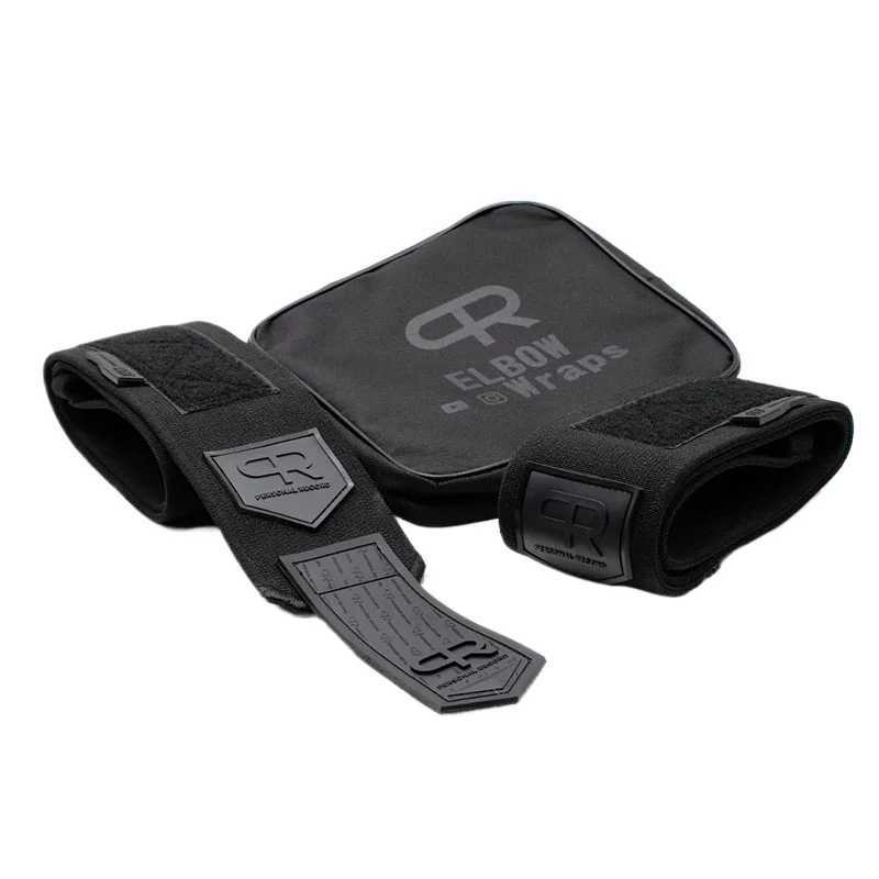 Fitness Elbow Support Heavy Duty All Black Elbow Pads Bandage Adjustable Weightlifting Bench Press CrossFit Training Wraps Strap C251013