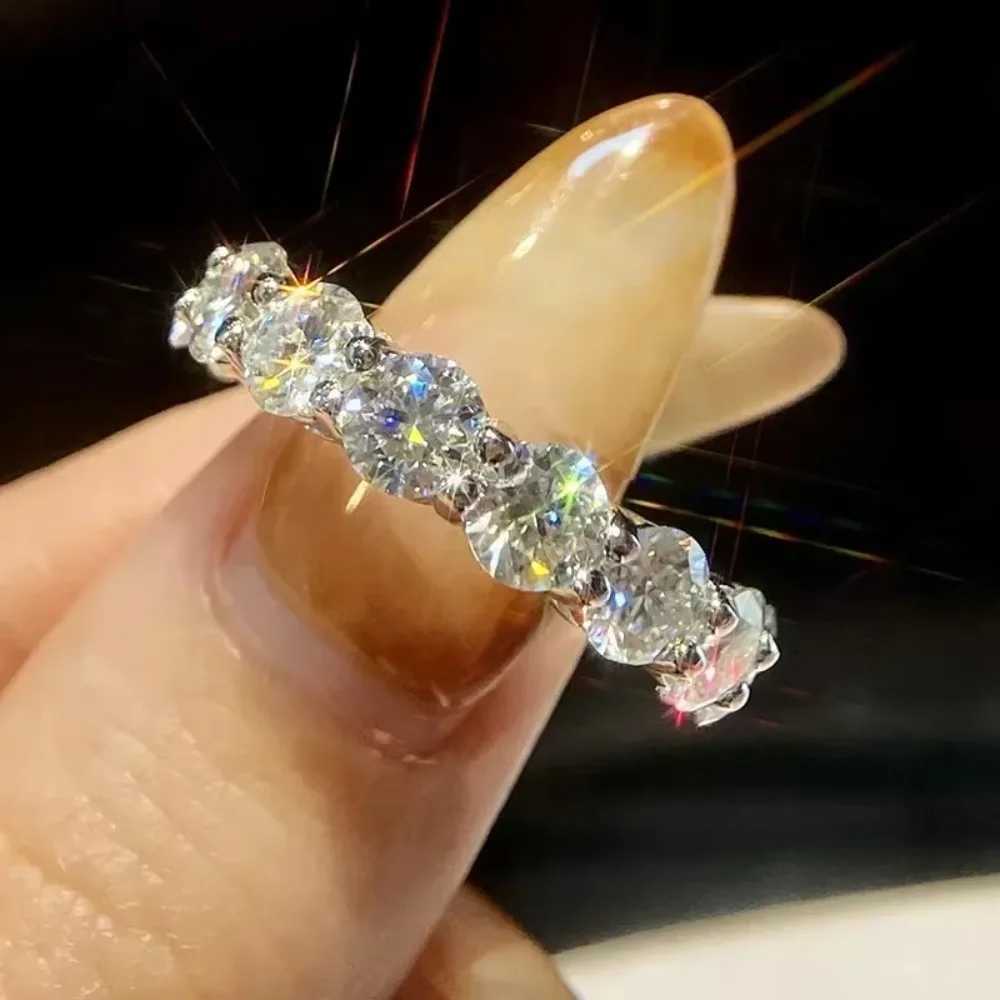 FEOBUR 7ct 5mm Moissanite Ring with Certificates Man Women 925 Sterling Silver Full Diamond Engagement Wedding Eternity Bands D251013