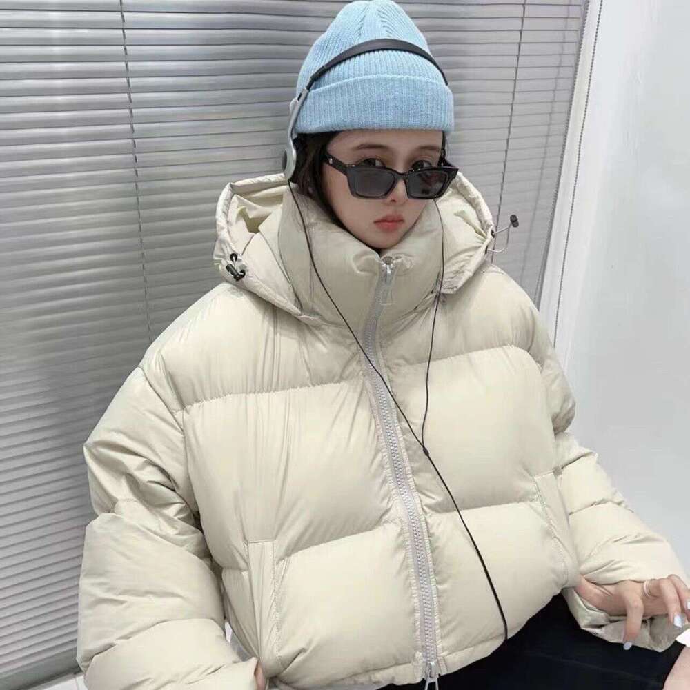 New Jacket For Women, Short Hooded Korean Style, Petite Thickened Down Cotton Padded Jacket, Solid Color Coat B5