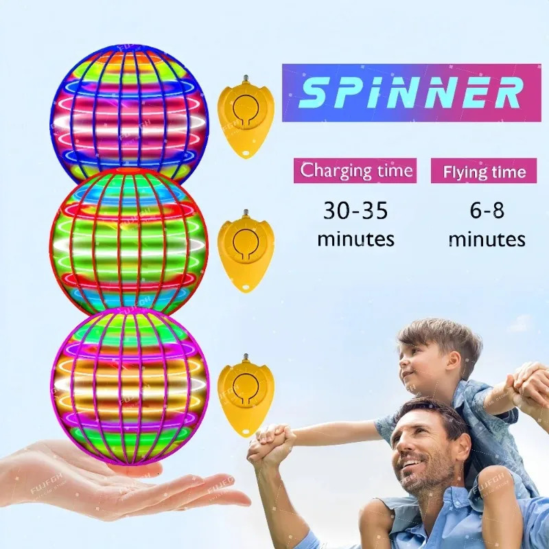 Spinning Ball Black Technology Flying Ball Magic LED Light Spinning Ball Stressrelieving Toy Childrens Christmas Gift 251008