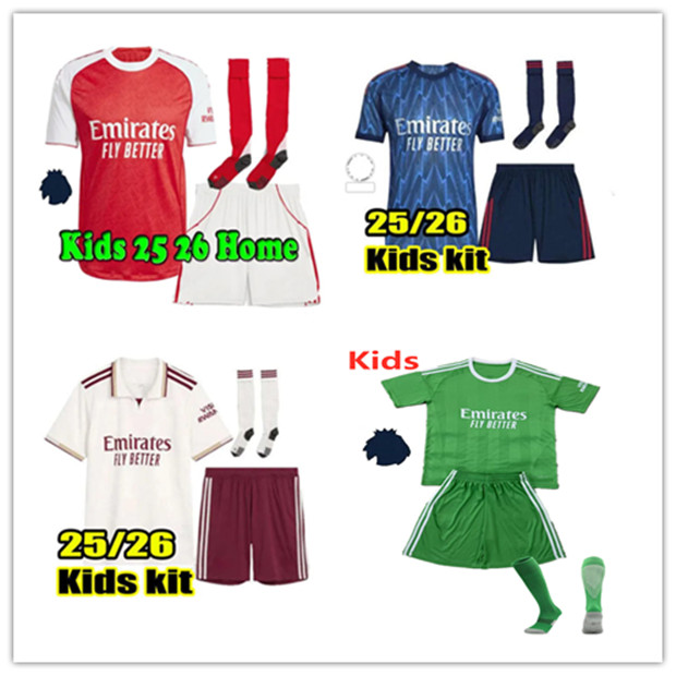 Kids Goalkeeper kit 22# Raya soccer jerseys 25 26 RICE HAVERTZ SAKA SMITH ROWE G.JESUS 2025 2026 Arsen Young Child football shirt kit