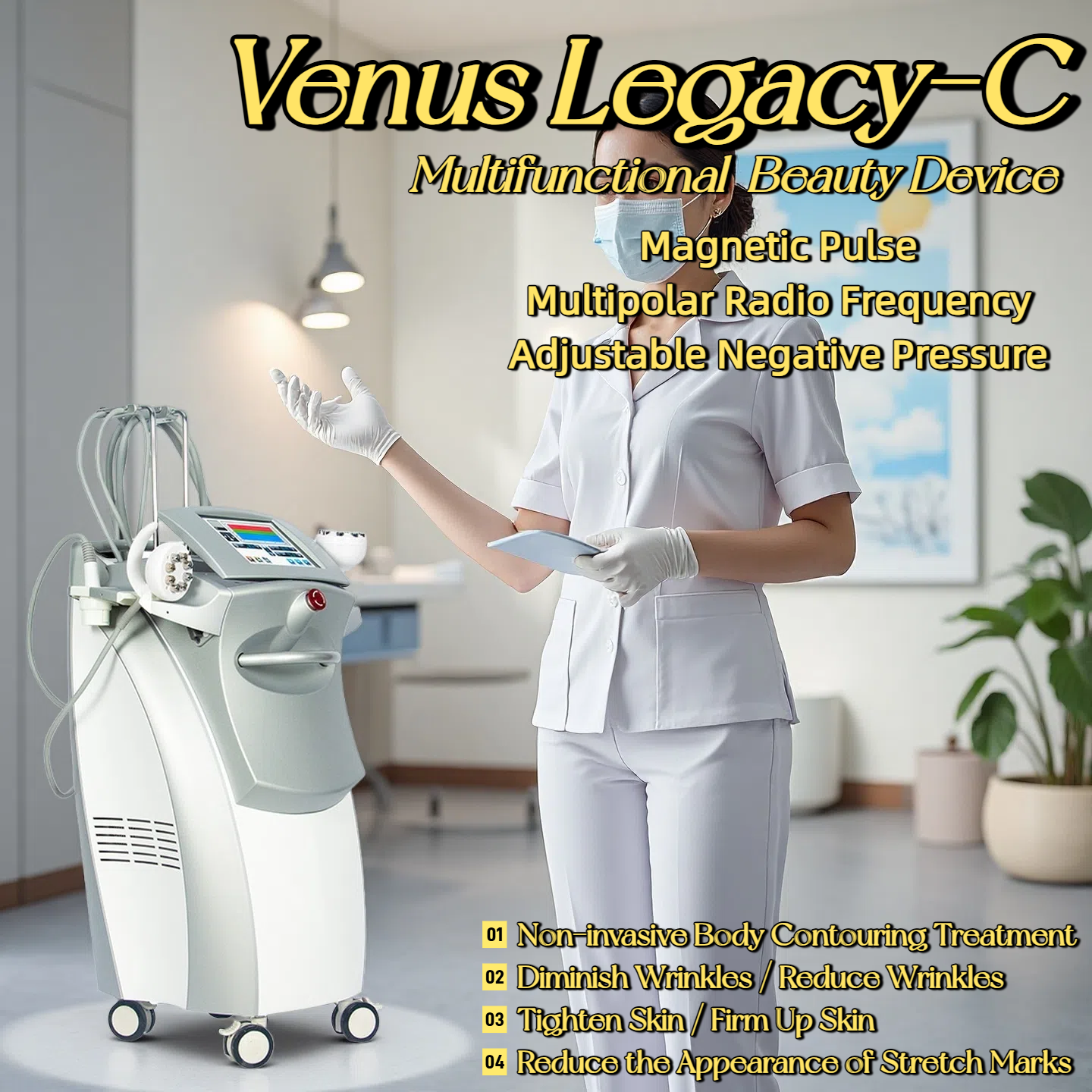 The Best VENUS LEGA-C 4D Technology Multi-stage Radio Frequency Reduce Wrinkles Tighten Skin Reduce Fat Restore Postpartum Body And Fade Stretch Marks