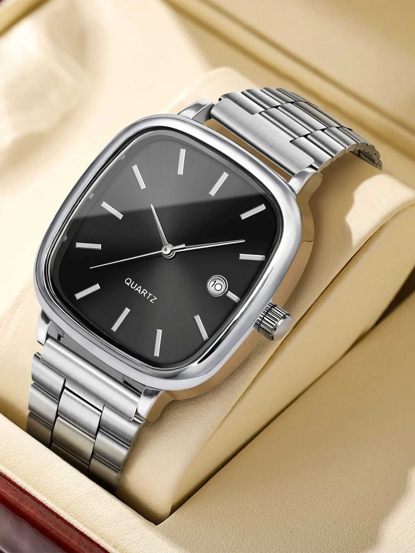 Couple watches for men and women quartz watches with stainless steel bands and calendar Christmas gift D251011