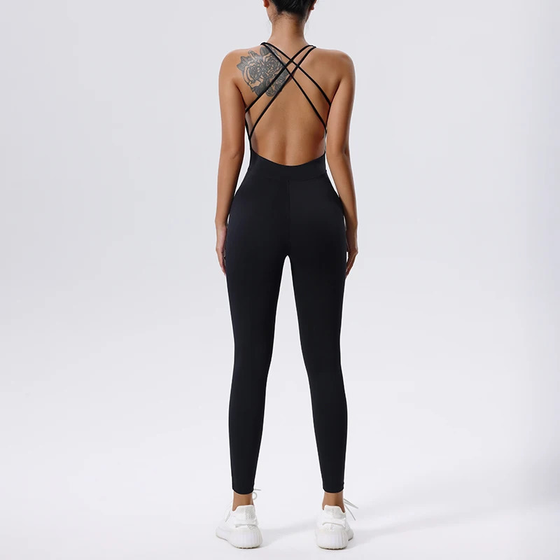 Fitness Rompers Female Sexy Onepiece Suit Women Sports Jumpsuit Zippers Yoga Clothing Sportswear Set Women Workout Bodysuits 251013