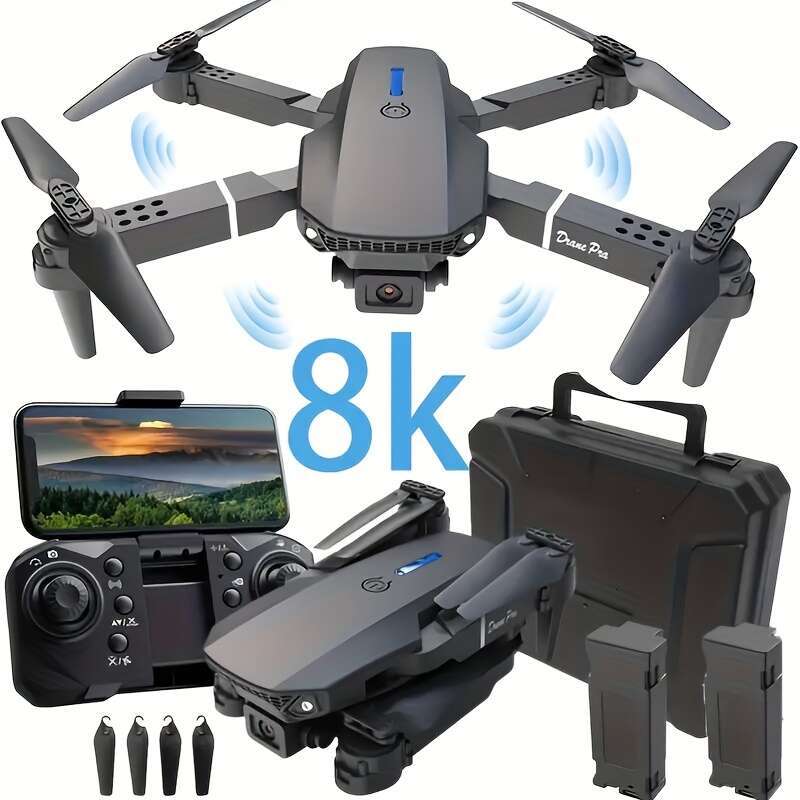 8K FPV Foldable Drone Dual High-Definition Cameras, Quadcopter, Equipped With Voice Gesture Control, Portable Casing, One Click Takeoff And Landing, O