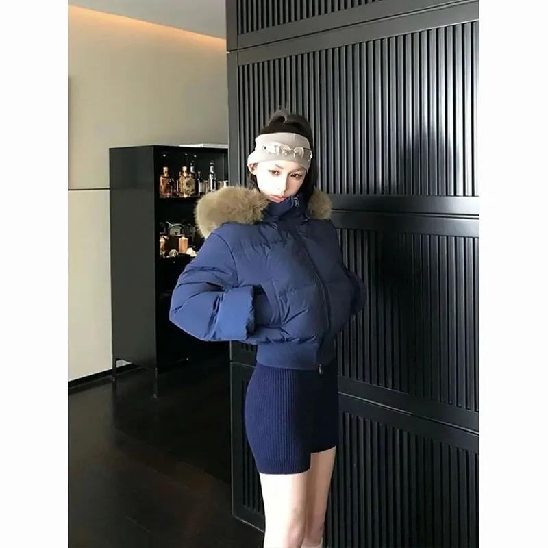 Ladies Down Cottonpadded Jacket Lapel Fashion Joker Female Winter Coat Temperament High quality Korean Women Outwear 251011