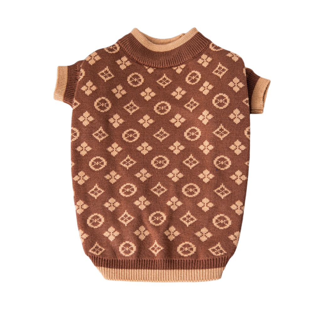 Luxury Pet Clothes Dog Sweater for Small Medium Dogs Soft Warm Winter Classic Floral Pattern Puppy Clothes Cute Christmas Coat for Puppies, Cats, Girl