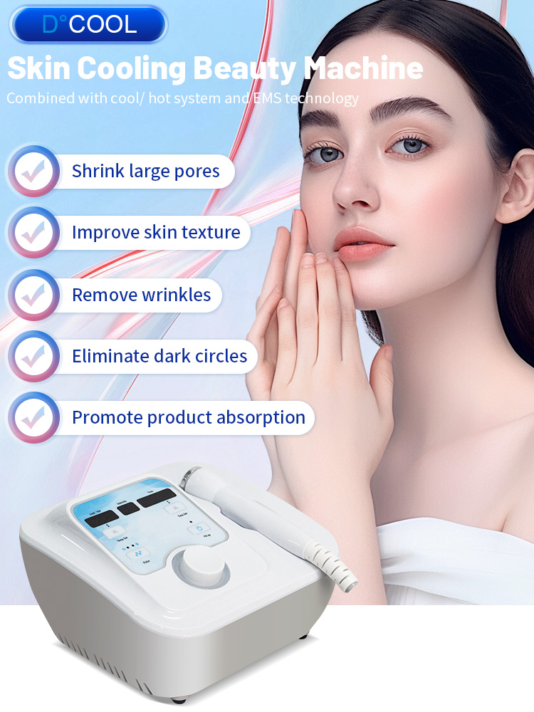 Professional Dcool Portable Cool + Hot + EMS For Skin Tightening Anti Puffiness Facial Electroporation Machine Beauty Device