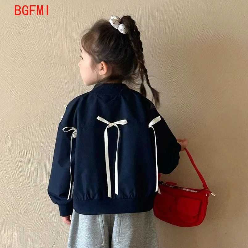 Girls Spring Autumn Coat 2025 Fashion New Long Sleeve Bow Baseball Jersey Infant Jacket Top 110Y Kids Letter Baseball Uniform C251013