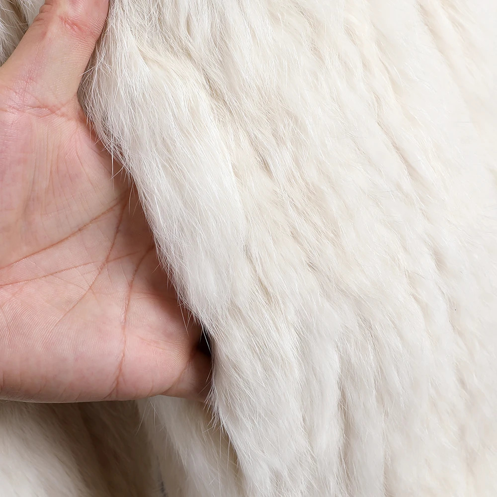 Womens Winter Real Rabbit Fur Knitted Jacket Female Classic Long Sleeve Stand Collar Genuine Fur Coat Lady Warm Outwear Fluffy 251029