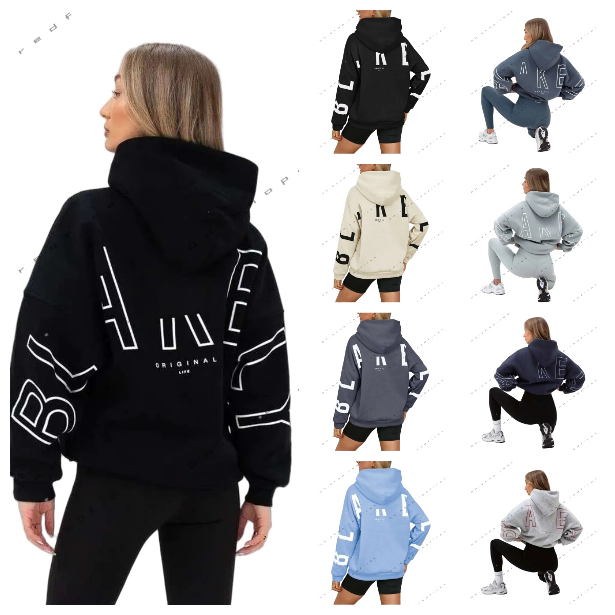 Blake Hoody Womens Pullover Designer Oversized Letter Printed Long Sleeve Hood blake Sweatshirt Women Streetwear Fashion Hoodies Coat blaken tracksuit 7M