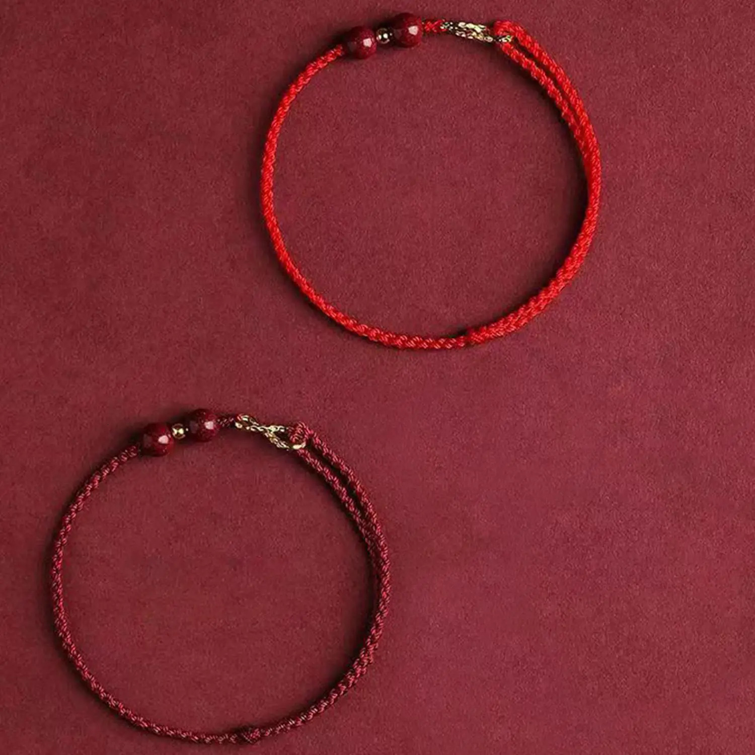 Trendy Red Thread String Bracelets for Women Men Lucky Beaded Braided Rope Adjustable Charm Bracelet Unisex Jewelry 251008