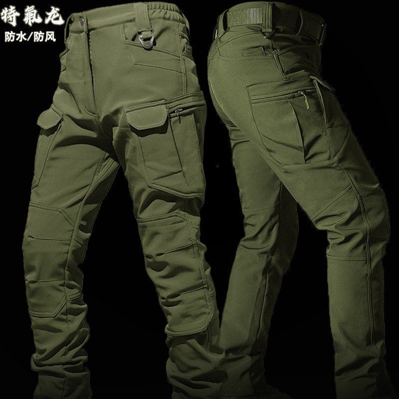 Windproof and waterproof bicycle set mens tactical jacket and pants set winter shark skin soft shell uniform warm wool coat 240925