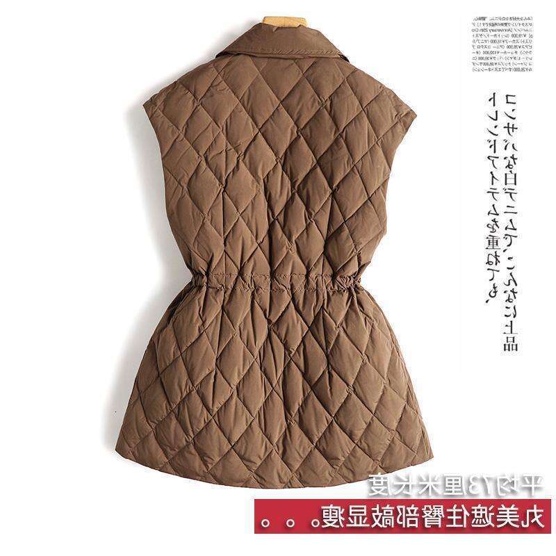 New Spring High-End Fashion Women's Casual Diamond Pattern Lightweight Cotton Vest Jacket Trendy B5