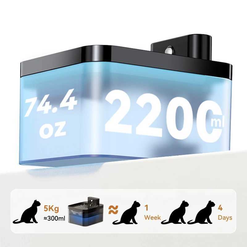 ROJECO Wireless Automatic Cat Water Fountain 2600mAh Pet Water Dispenser For Dog Cat Infrared Sensor Smart Pet Drinkier Fountain C251013