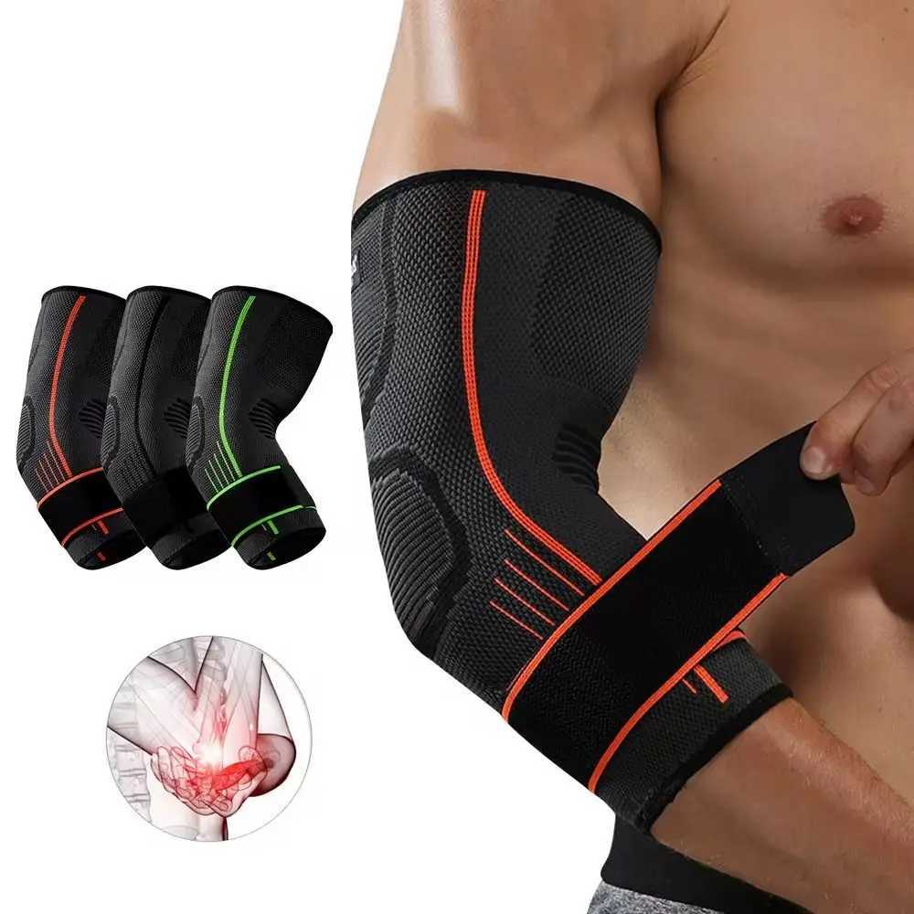New Nylon Elbow Support Black Grey Orange Breathable Arm Sleeve Durable Elastic Elbow Brace Sports Gym C251013