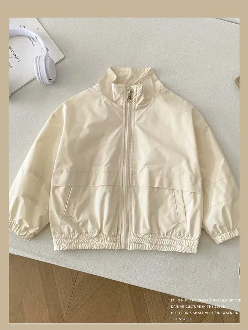 Korean childrens clothing childrens 2025 spring boys solid color jacket baby cool and handsome waterproof cardigan C251013