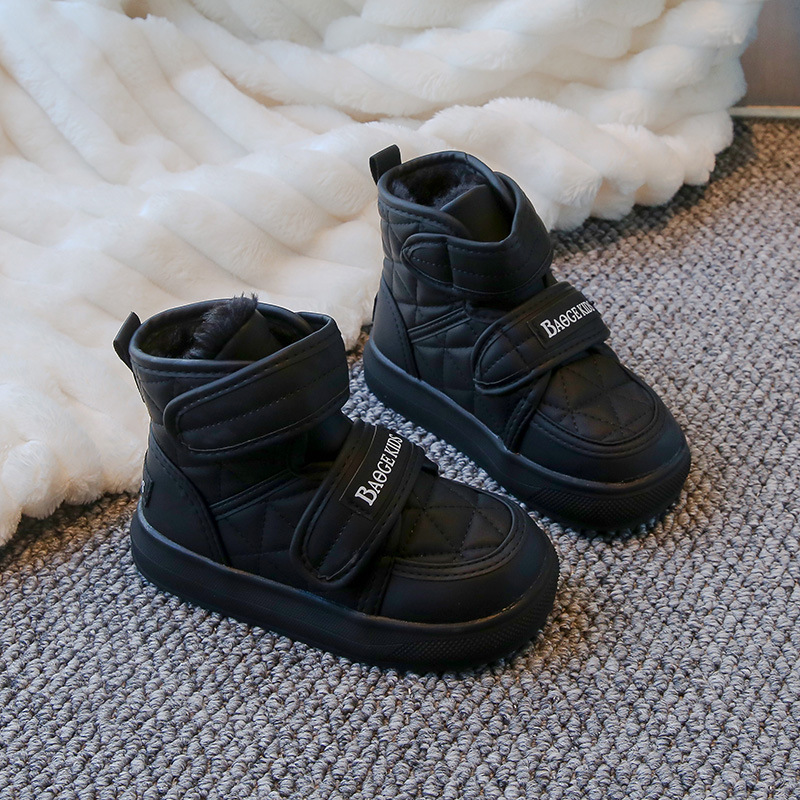 Kids Short Boots Toddlers Children Ankle Boots Double Hook loop Warm Thick Fur Winter Kidszworld New Boys Girls Snow Boots Size 26 - 36 C01094