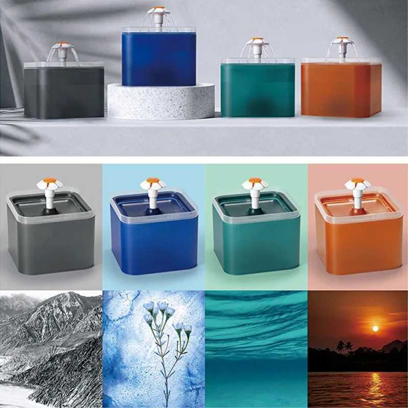 2L Automatic Cats and Dogs Water Fountain with LED Lighting USB Pet Water Dispenser with Recirculate Filtring for Pet Feeder C251013