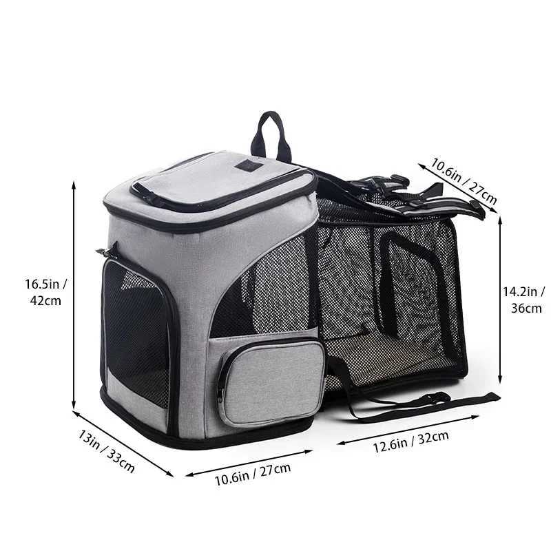 Pet Supplies Out Puppy Backpack Expandable Pet Bag Large Capacity Breathable Portable Cat Backpack Foldable Dog Bag C251013
