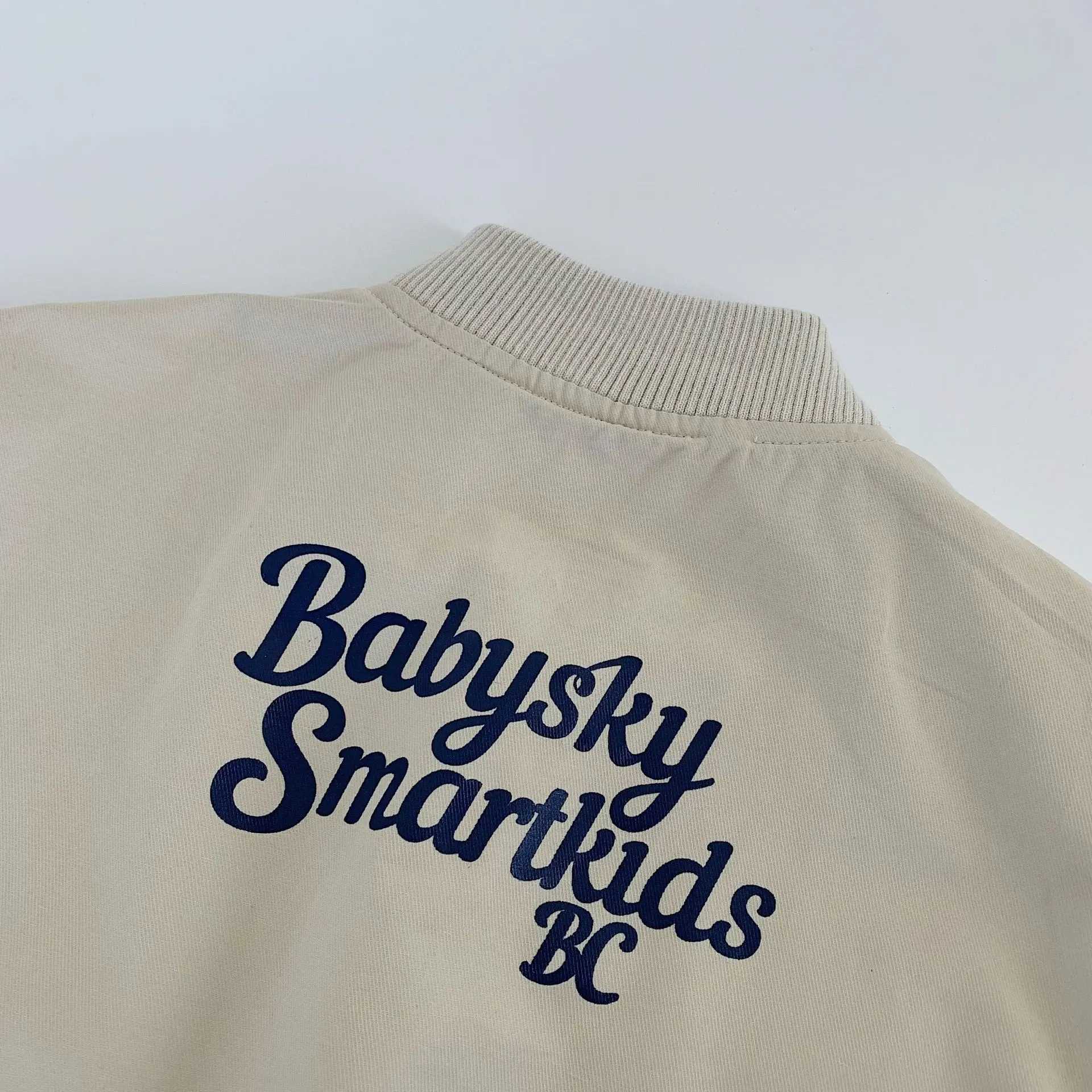 Unitim Autumn Toddler Baby Boys Coat Round Neck Long Sleeve Toddler Boy Outerwear Letter Casual Single Button Little Boy Jacket C251013