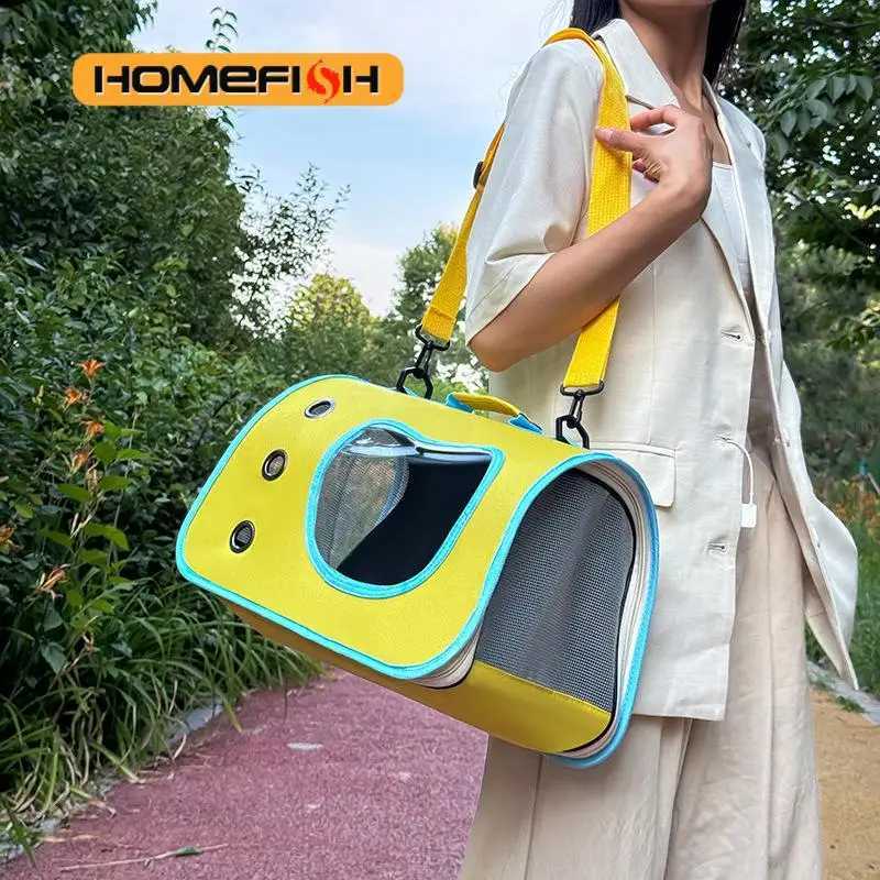 Portable Pet Carrier Bag for Small Dogs Cats Outdoor Foldable Cat Bag Breathable Cat Shoulder Bag Kitten Carrying Bag C251013