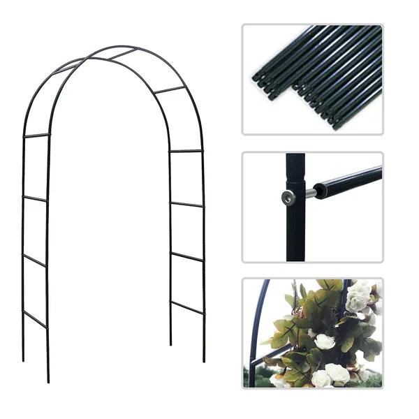 78"H x 45"W Metal Garden Arch Trelli Wedding Arch Adjustable Arbor Trellis for Garden Climbing Plants Support or Wedding Decor