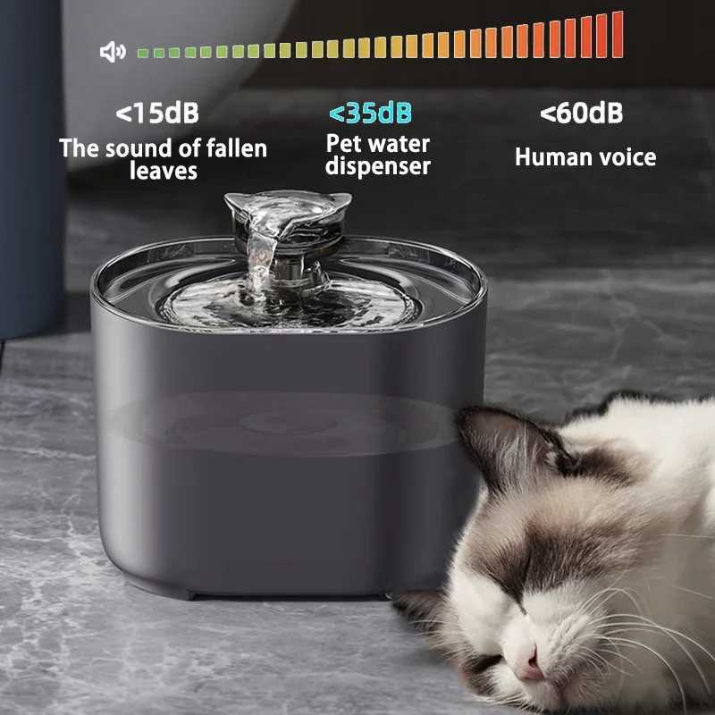 Cat Fountain Pets Water Fountain Cats Dispenser Auto Filter USB Electric Mute Cat Drinker Bowl Recirculate Filtring Drinker C251013