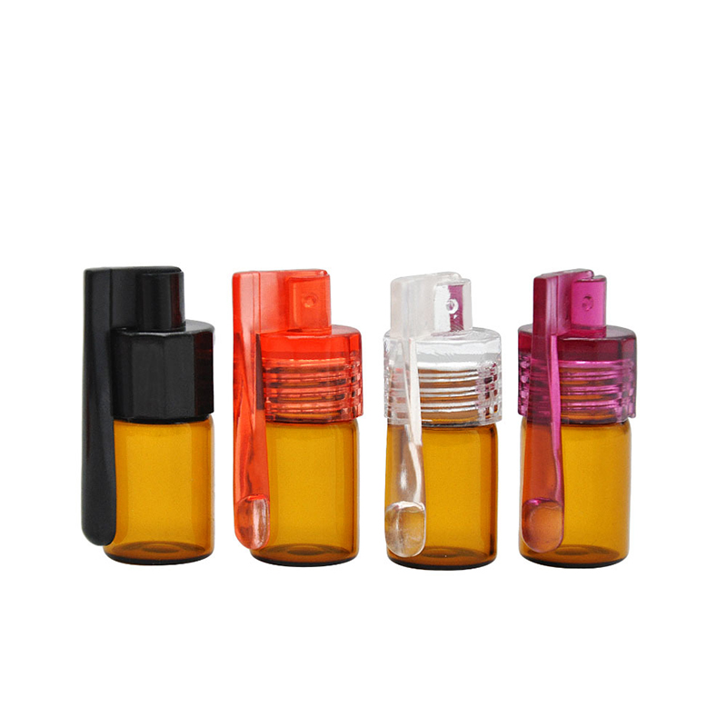 Portable Mix Color Acrylic Glass Pill Box Snuff Bottle - 36-51 Capacity With Spoon Lid Smoking Storage Containers Wholesale