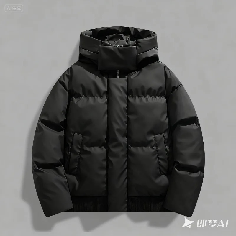 Winter Style Mens Cotton Jacket Simple and Pure Color Loose and Fashionable Trendy and VersatileThickened Cotton Jacket 251011