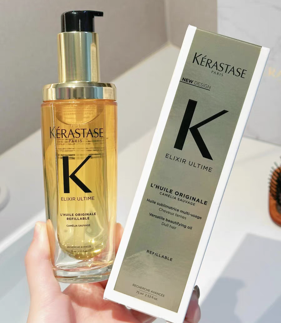 KERASTASE Hair Care Essential Oil Black Diamond Caviar Camellia Oil Essential Oil 75ml Moisturizing Smooth High Quality Fast Shipping