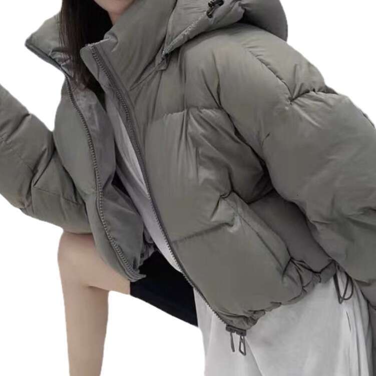 New Jacket For Women, Short Hooded Korean Style, Petite Thickened Down Cotton Padded Jacket, Solid Color Coat B5