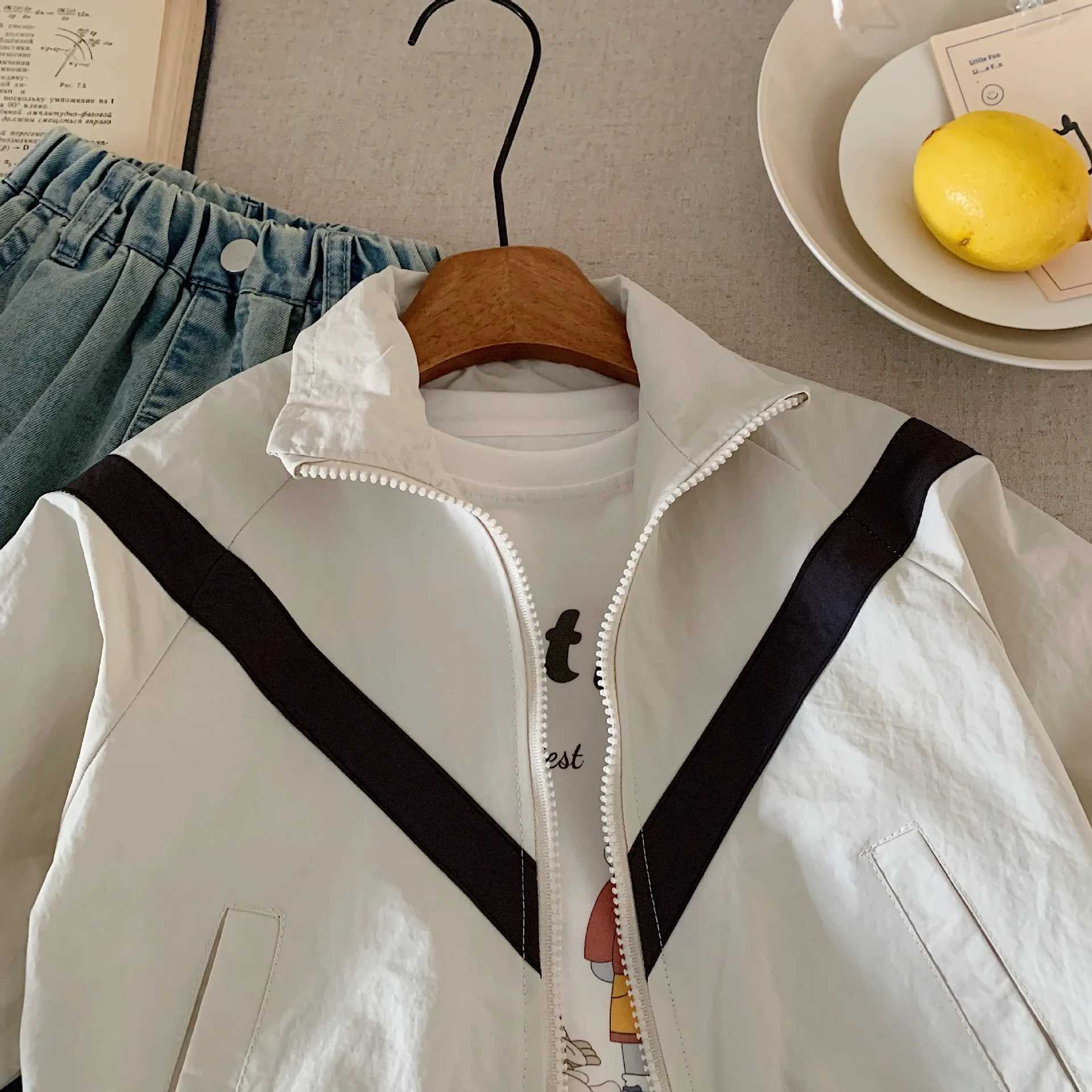 Autumn Toddler Boys Jacket New Turn Down Collar Splicing Color Baby Boys Coats Long Sleeves Versatile Kids Baby Boys Outerwear C251013