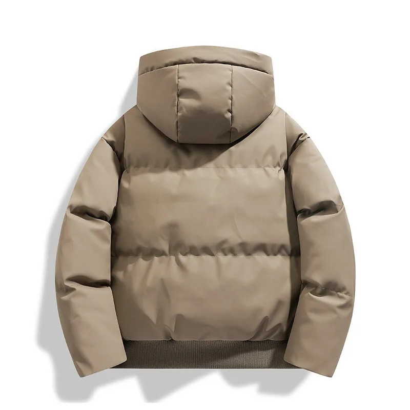 Winter Style Mens Cotton Jacket Simple and Pure Color Loose and Fashionable Trendy and VersatileThickened Cotton Jacket 251011