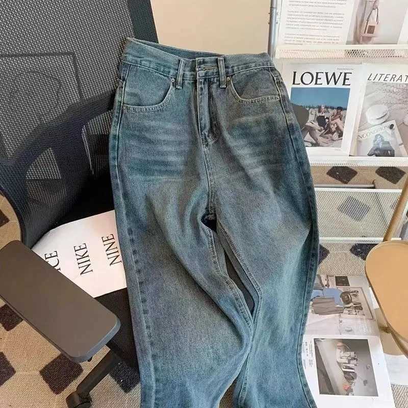 Trendy Loose Fit Women Jeans Casual Comfort Stretch High Waist Wide Leg Trousers Vintage Distressed Denim Pants For LadyT251013