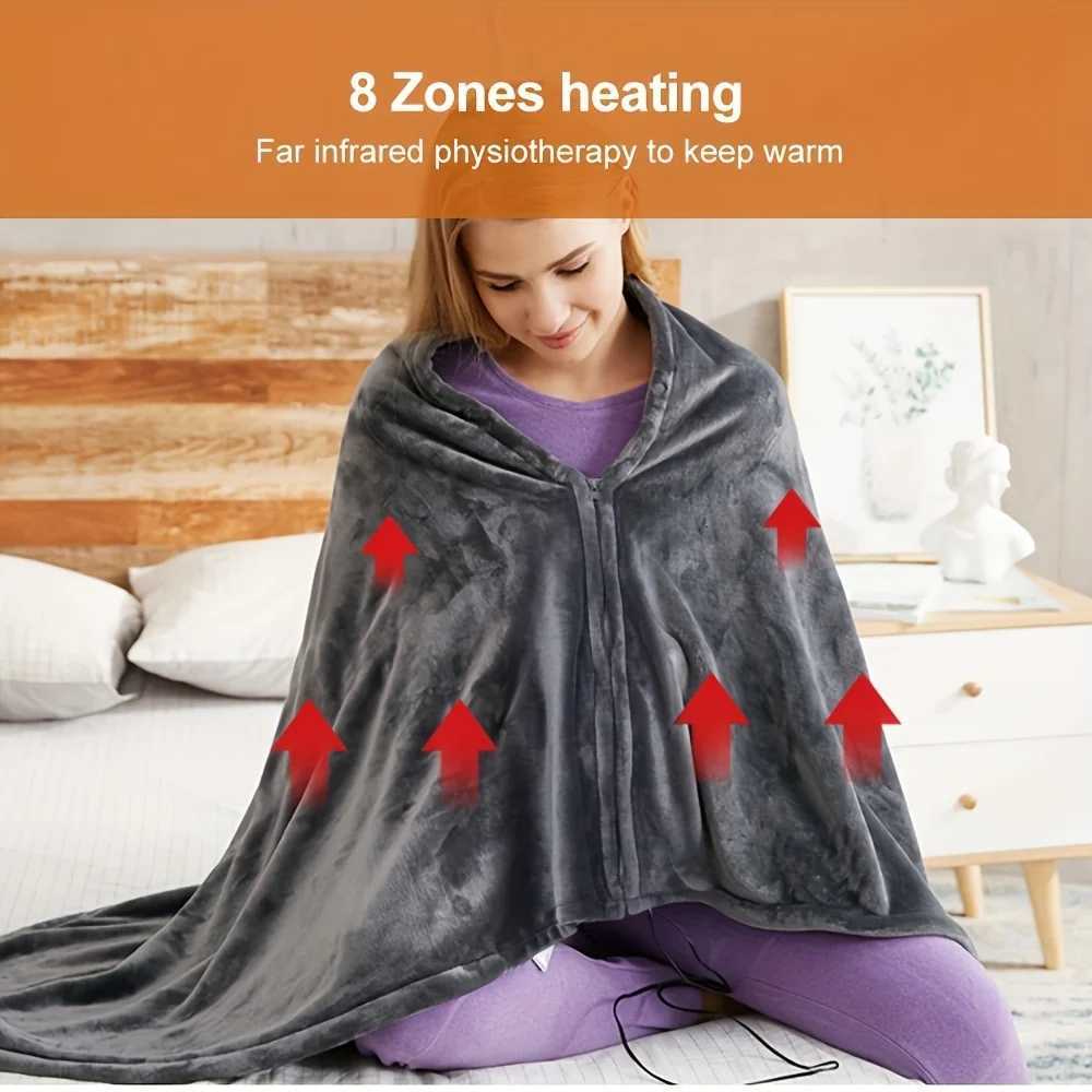 USB Heated Blanket Heated Blanket Shawl 3 Heating Level Heated Shawl Throw Blanket Fast Heating 9 Heated Areas For Autumn Winter Y251014