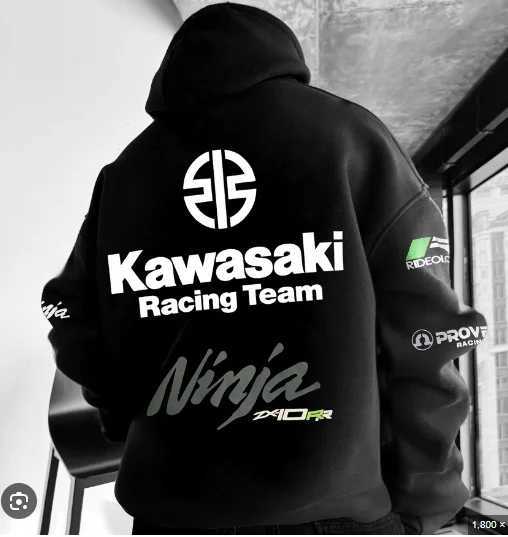 2025 New Spring and Autumn Kawasaki Ninja ZX10R Mens New Hoodie Womens Casual Fashion Pullover Couple Street Sports CoatY251014