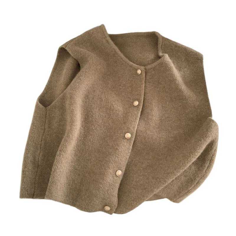 CNew S Autumn New Women Cardigan Korean Ele Knitted Sveless Female Casual Sweater Tanks Slim Fashion Ladies Casual Tops W251014