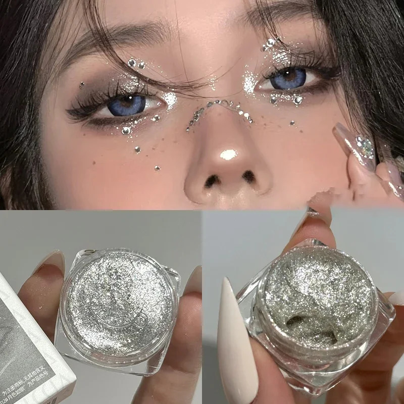 6 Colors Glitter Eyeshadow Gold Pink Eye Shadow Highlighter Silkworm Long Lasting Waterproof Shimmer Multicolor Liquid Eyeshadow 251010