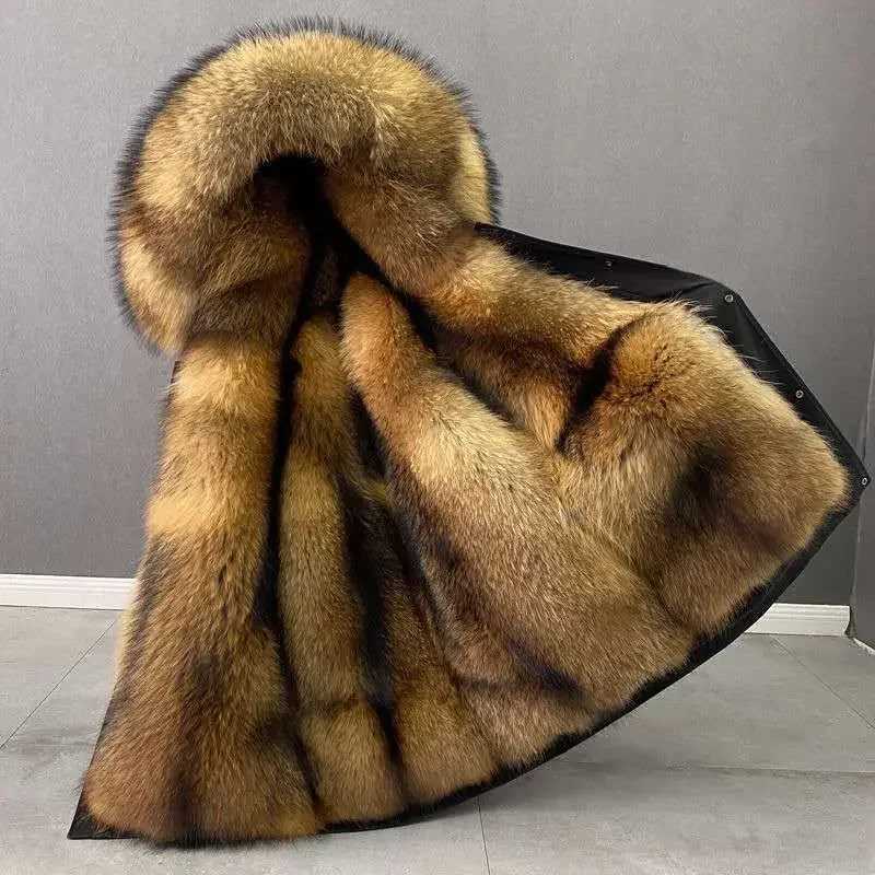 Artificial Mink Fur Jacket Men Parkas Winter Coat 2024 Thicken Warm MidLong Faux Fur Men Overcoat Fashion Plush Outerwear E427 W251014